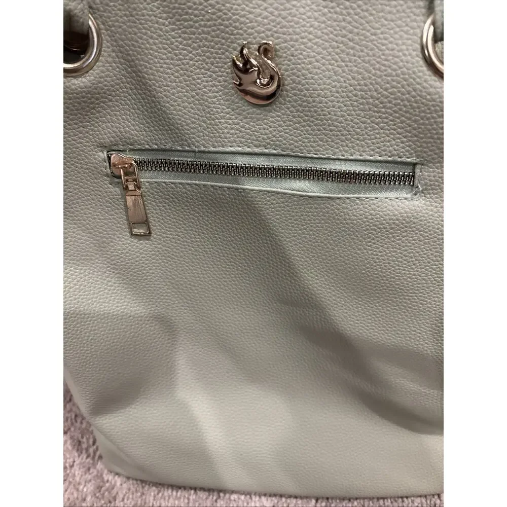 Gloria Vanderbilt Sage Green Faux Leather Women’s Tote‎ Bag Gold Swan Shoulder
